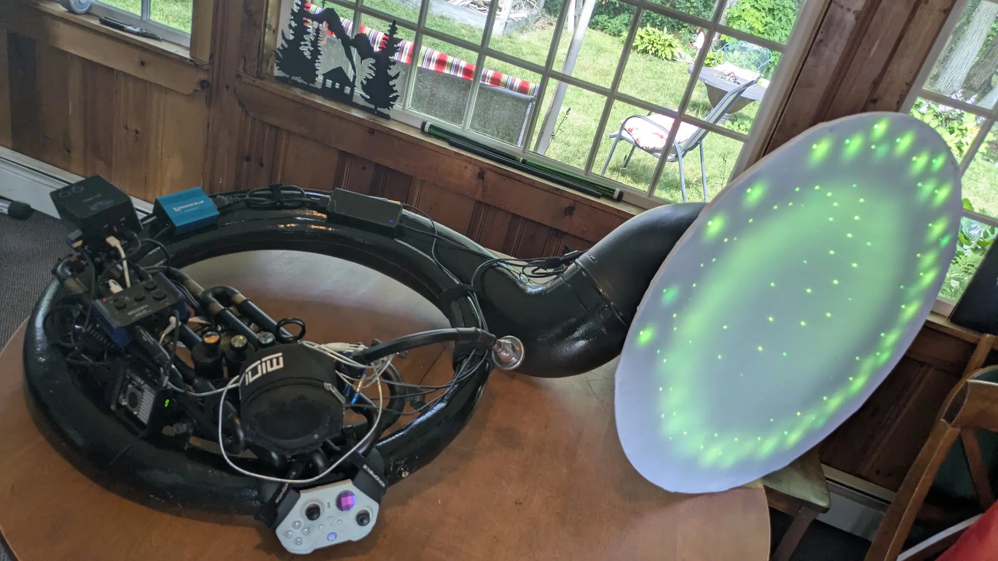 sousaphone with gear attached, whole view